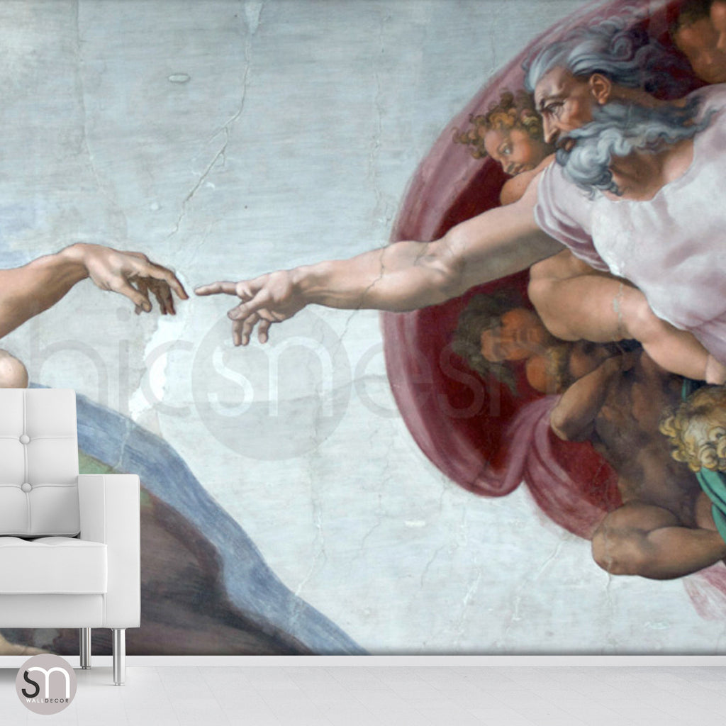 The Creation of Adam - Sistine Chapel Masterpiece by MICHELANGELO - Wall MuralThe Creation of Adam - Sistine Chapel Masterpiece by MICHELANGELO - Wall Mural