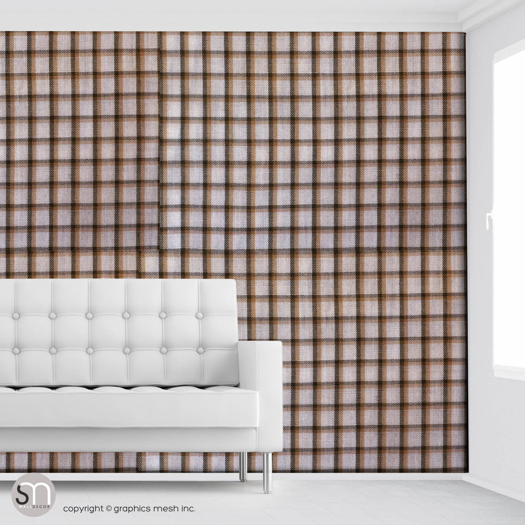 MUTED PLAID TEXTURE - Peel & Stick Abstract Wallpaper
