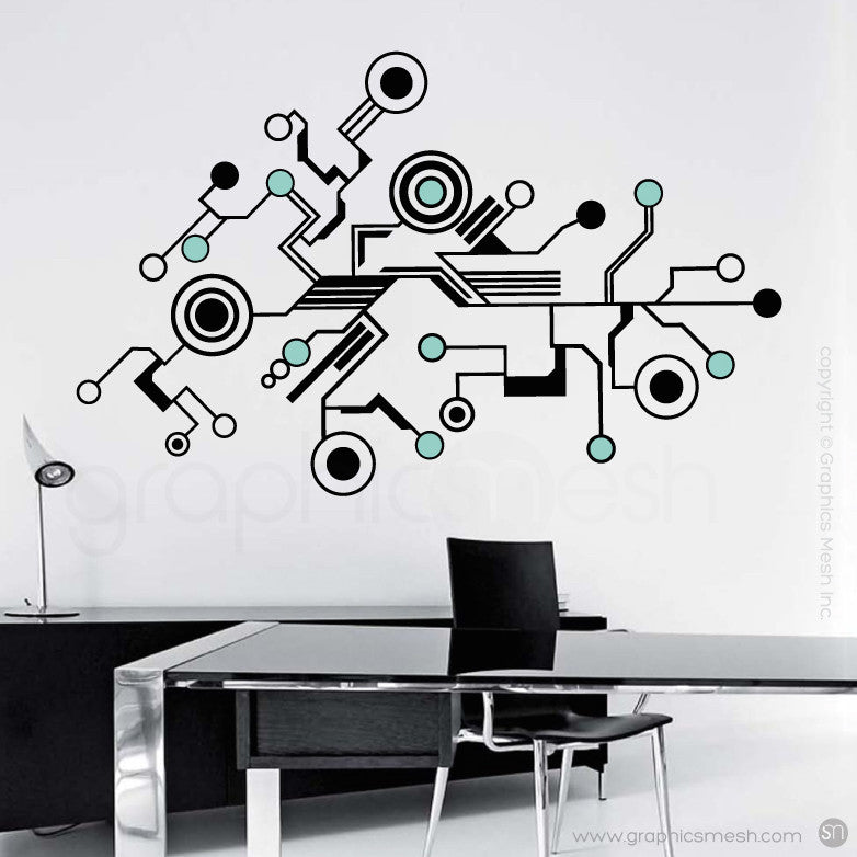TECH SHAPES - wall decals mint