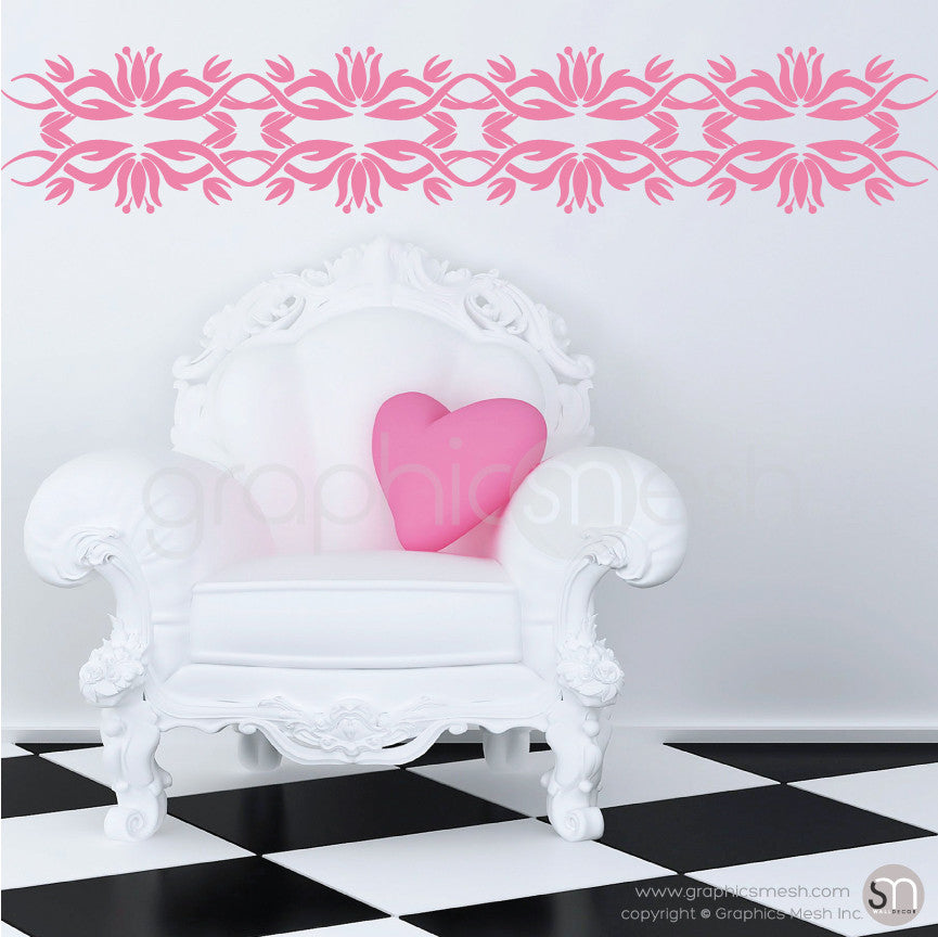 TRIBAL TULIP BORDER - Wall Decals pink