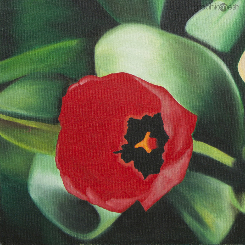 Tulips From My Moms Garden - Original Fine Art Painting - Oil on Canvas