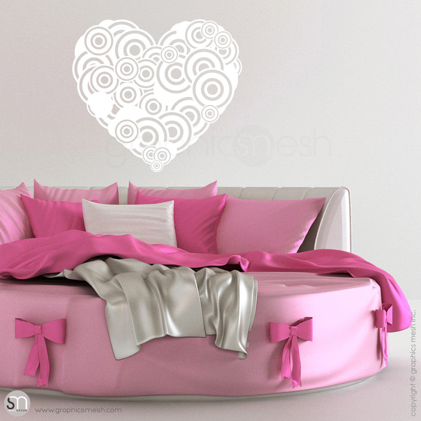 CIRCLES HEART - Wall Decals white