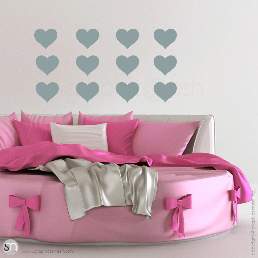 SOLID HEARTS - Wall Decals Pack slate