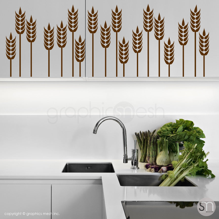 WHEAT GRASS BORDER - Wall Decals brown