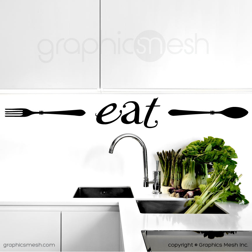 FORK "EAT" SPOON  Wall decals for Kitchen & Dining