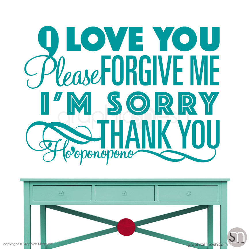 Ho'oponopono - Quote Wall decals teal