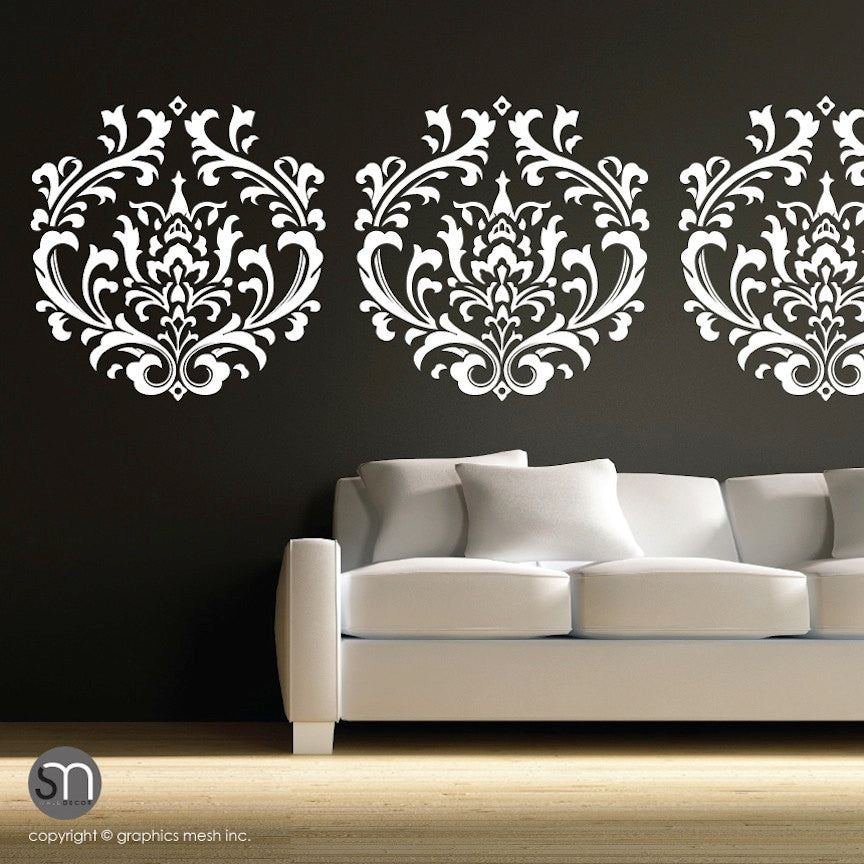 Damask wall outlet decals