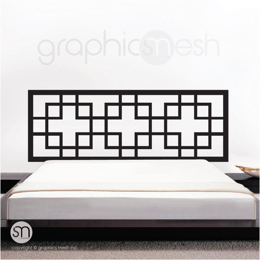 OVERLAPPING SQUARES HEADBOARD WALL DECAL