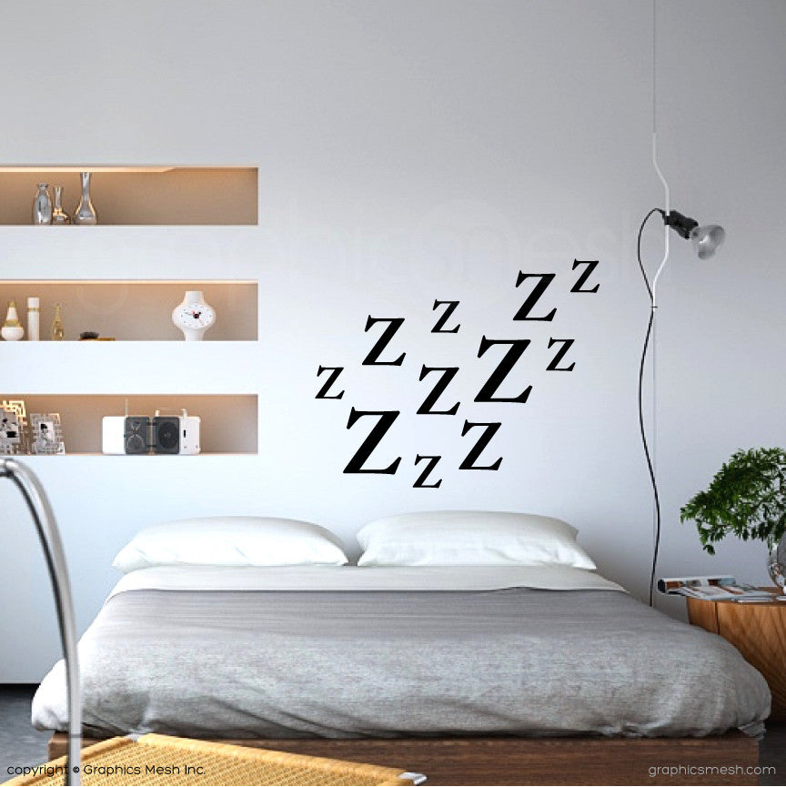 Zzz LETTERING WALL DECALS in black